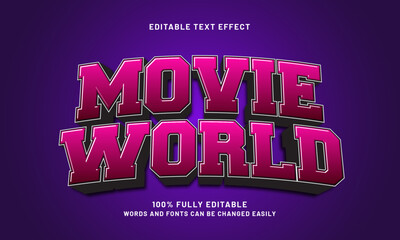 movie world editable text effect with a movie and film theme
