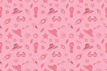 Summer holiday vacation beach seamless repeat pattern