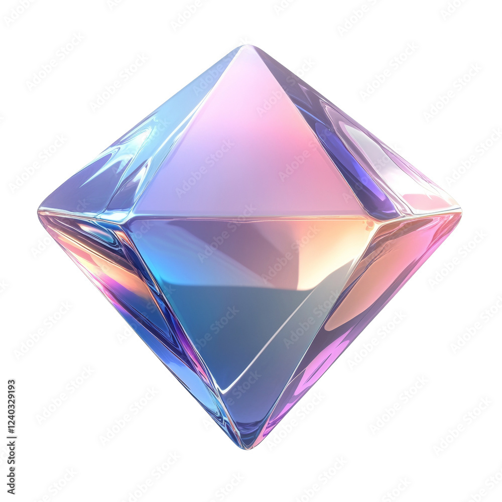 Leinwandbilder a digitally rendered image showcases a vibrant iridescent glass gemstone with multifaceted surfaces 