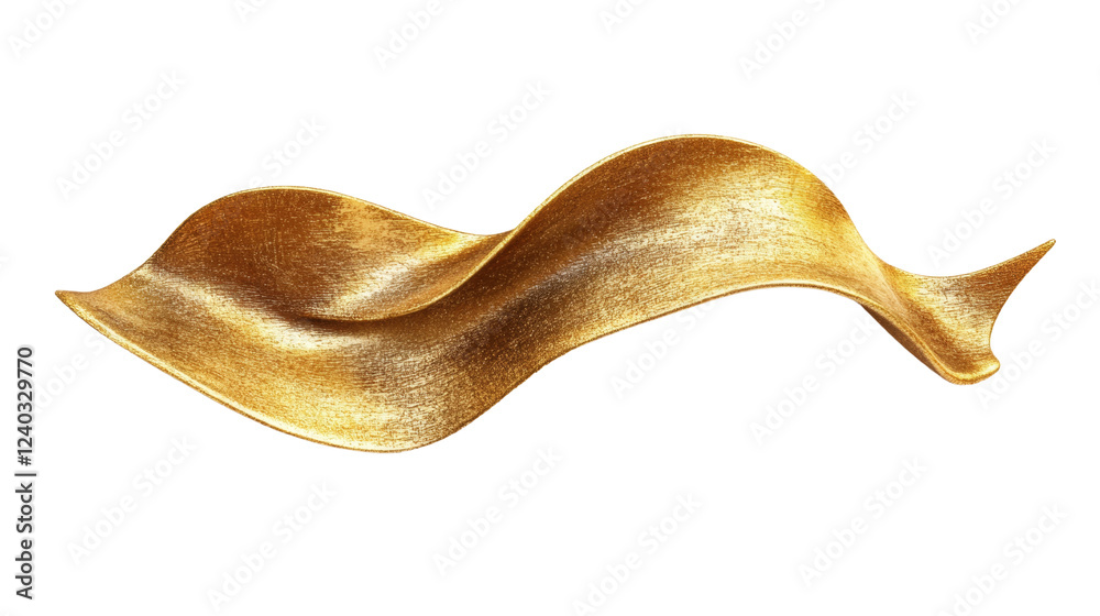 Poster a digitally rendered image showcases an elegant flowing gold wave against a black background; its te