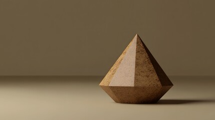 Abstract Brown Geometric Diamond Shape 3D Render