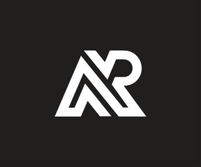 Sleek and Professional NR Logo Design – Minimalist Monogram on Black Background