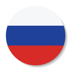 Russia flag. Button flag icon. Standard color. Circle icon flag. Computer illustration. Digital illustration. Vector illustration.