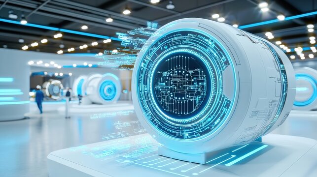 A renewable energy expo showcasing future technologies.