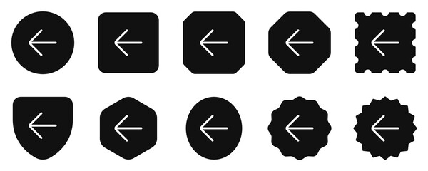 Vector single arrow chevron left icon. Black, white background. Perfect for app and web interfaces, infographics, presentations, marketing, etc.