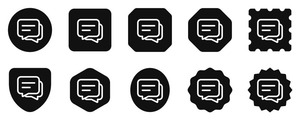 Vector messages, conversation, group chat icon. Black, white background. Perfect for app and web interfaces, infographics, presentations, marketing, etc.