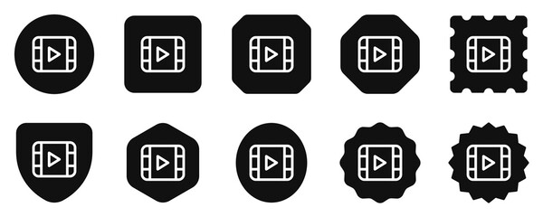 Editable vector video movie clip icon. Black, transparent white background. Part of a big icon set family. Perfect for web and app interfaces, presentations, infographics, etc