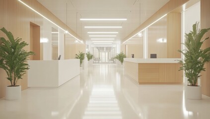Fototapeta premium Modern Minimalist Office Reception Area Design