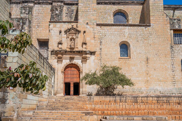 Templo de Santo Domingo de Guzmán en el centro de Oaxaca méxico, iglesia rodeada de agaves para destilar mezcal