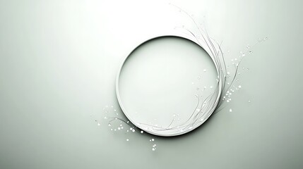 Elegant circle frame, floral design, light background, product display