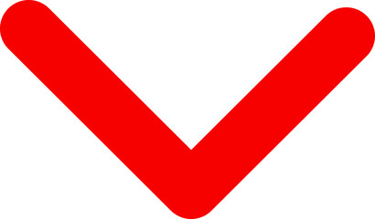 Icon red arrow direction down on a white background vector illustration.