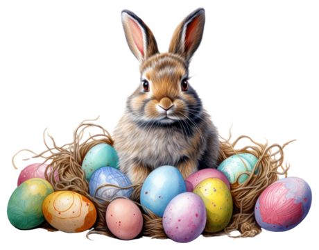 PNG Easter eggs and rabbit animal rodent mammal. - Powered by Adobe