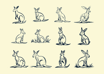 Vector illustration of Kangaroo Logo Design