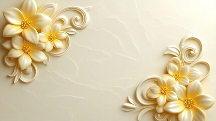 Elegant cream floral wall art