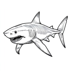 Obraz premium Shark Anatomy Coloring Page Labeled Fins Gills for Kids