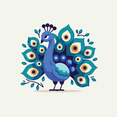vector image of beautiful peacock