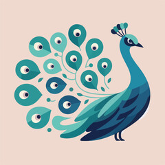 vector image of beautiful peacock
