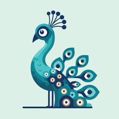 vector image of beautiful peacock