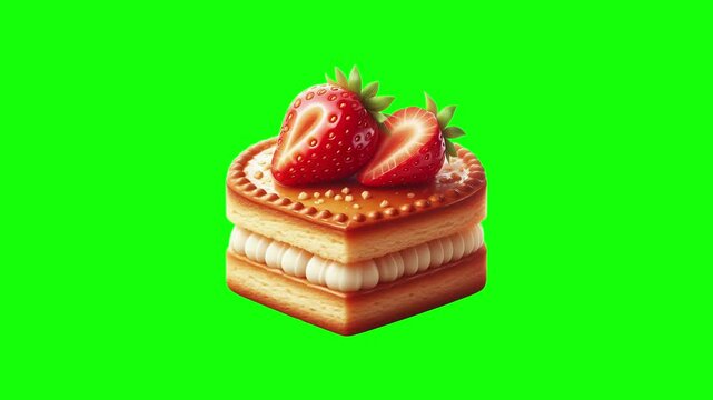 Kuchen green screen animation motion graphic in 4K high resolution.