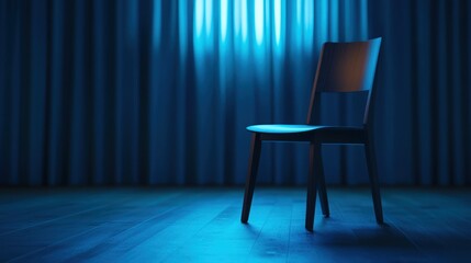 Solitary Chair in Blue Light