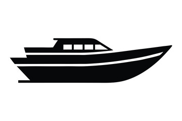 Ship silhouette vector art illustration.