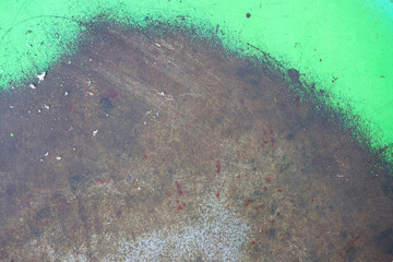 Rusty green iron plate old iron plate.