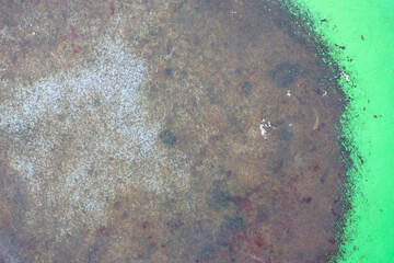 Rusty green iron plate old iron plate.
