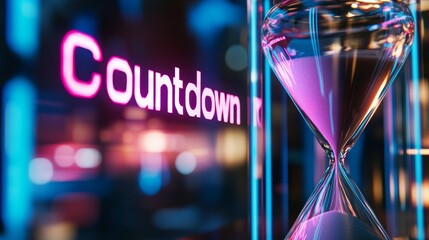 Futuristic Countdown Neon and Minimalist Digital Display for National Countdown Day - Tech-Infused Event Styling and Seasonal Holiday Engagement