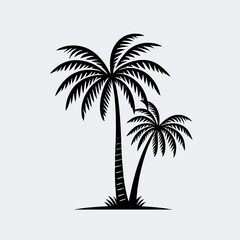 Obraz premium art, illustration, vector, image, wallpaper, art image palm tree, palm trees vector black and white 