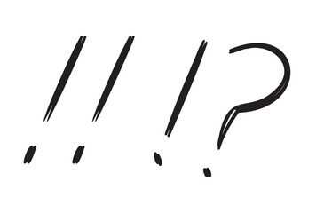 手書きのびっくりマークとはてなマーク　！！　！？