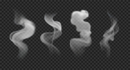 Realistic incense smoke, steam, vapor.