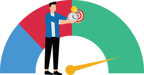 Multitasking job or success talent, work productivity or efficiency, employee performance or skill for job achievement, smart businessman on high performance handle multitasks