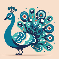 vector image of beautiful peacock