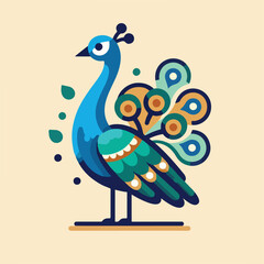 vector image of beautiful peacock