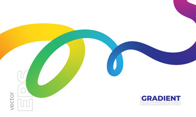 Obraz premium Abstract Celebration Background with Color Lines. Curve Shape Color Lines. Swirl Elements with Gradients. Wavy shape with Rainbow colors.with Squiggly Spiral Ribbon. 