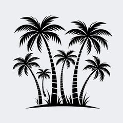 art, illustration, vector, image, wallpaper, art image palm tree, palm trees vector black and white	