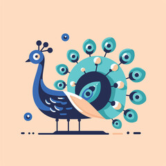 vector image of beautiful peacock