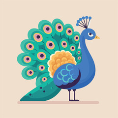 vector image of beautiful peacock