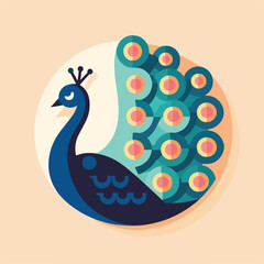 vector image of beautiful peacock