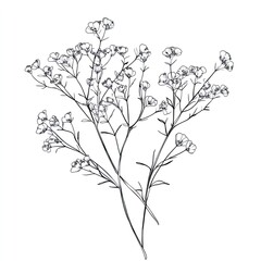 Charming Babys Breath Coloring Page Simple Floral Design for Creative Relaxation