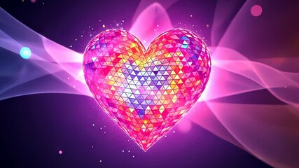 Radiant Geometric Heart: A Vibrant Love Symbol - Powered by Adobe