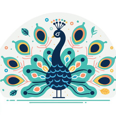 vector image of beautiful peacock