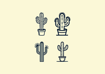 Vector illustration of Cactus Logo Design
