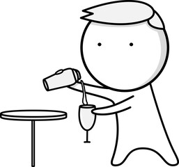 Bartender at work in a bar