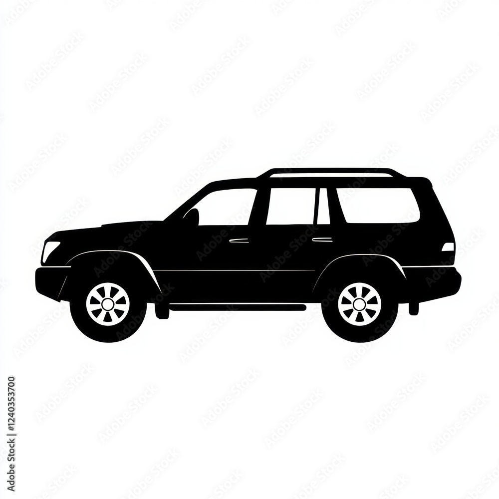 Aufkleber Silhouette of an auto vehicle icon showcasing modern design and functionality in a minimalist style. Generative AI