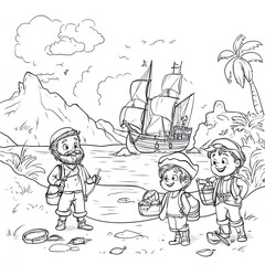 Famous Explorers Discoveries Coloring Book Illustrations of Historical Adventures