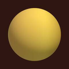 3D Golden Sephere - Golden 3D Ball isolated on brown background