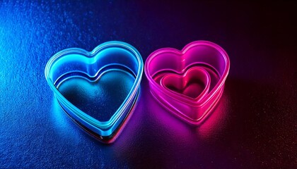 Vibrant neon heart shaped cookie cutters for creative baking projects