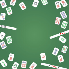 麻雀フレーム素材緑グラデーション