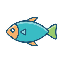 Fish cartoon icon vector isolated on white background for your web and mobile app design, Fish logo concept